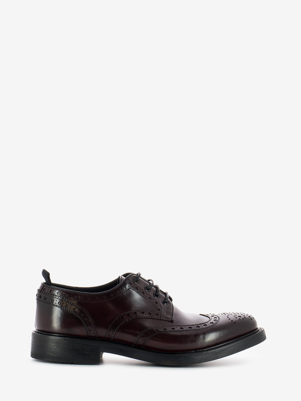 Scarpa derby con brogues amaranto