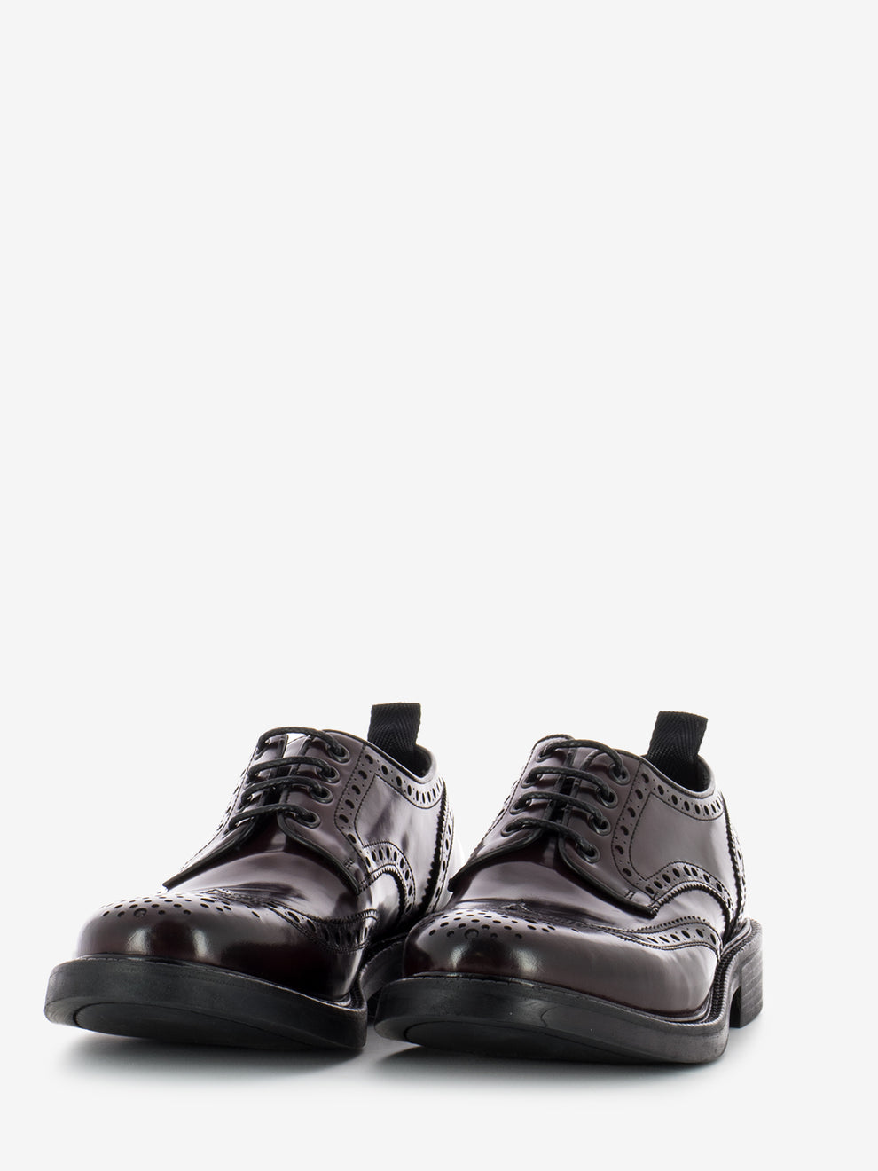 Scarpa derby con brogues amaranto