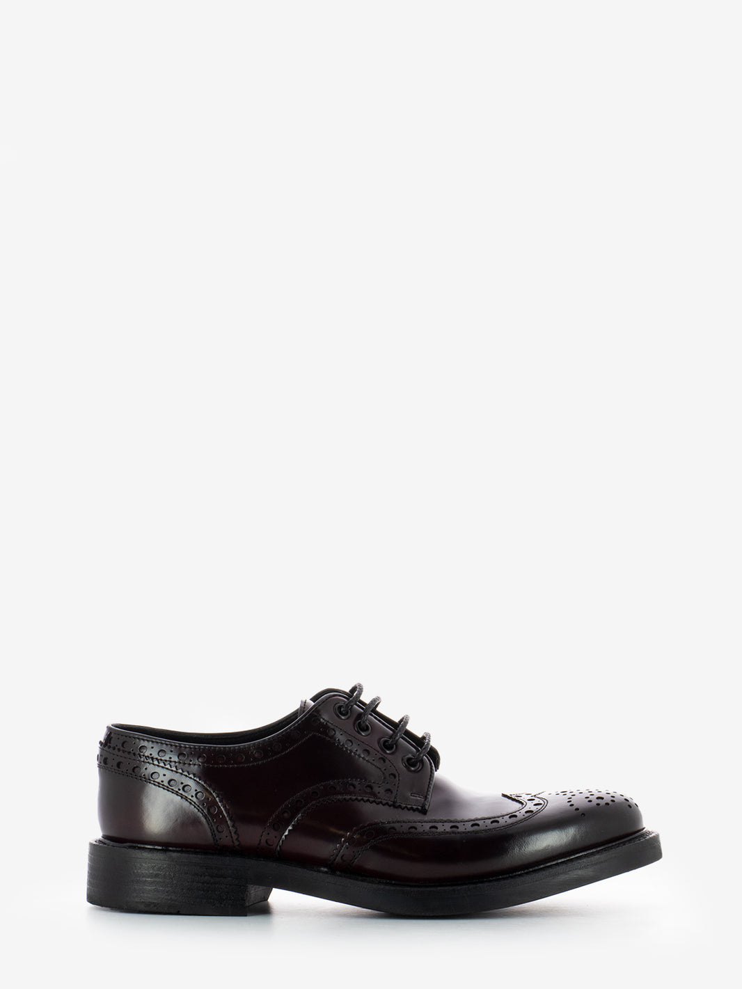 Scarpa stringata con brogues amaranto