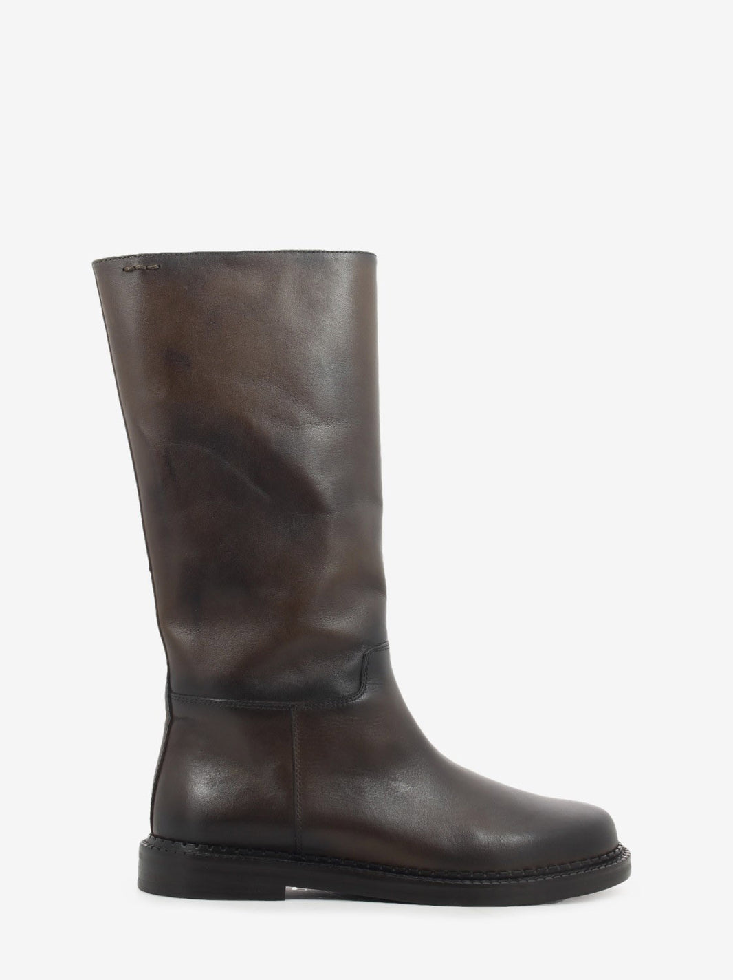 Stivale casual in pelle tabacco