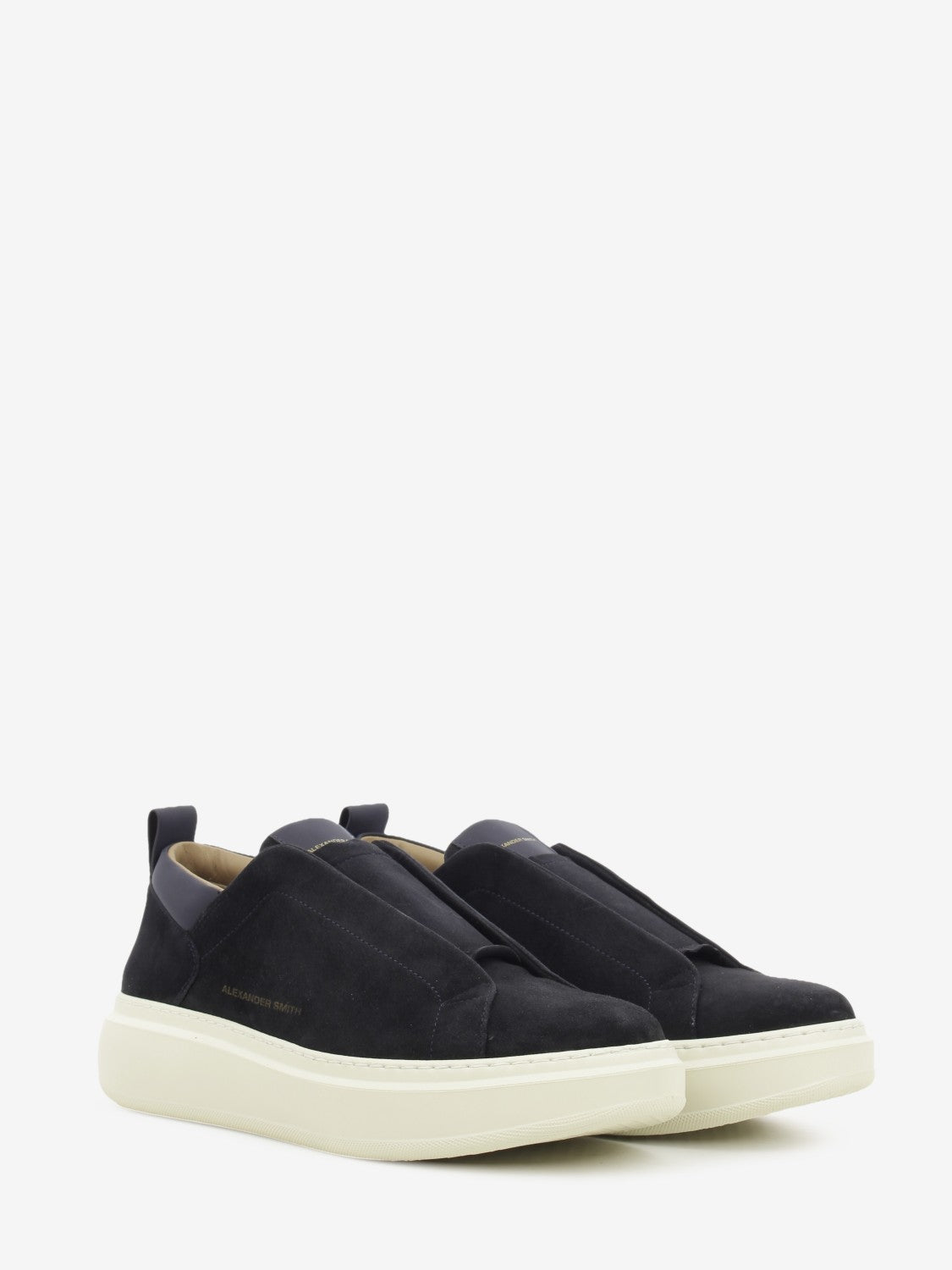 Wembley blue suede slip-ons