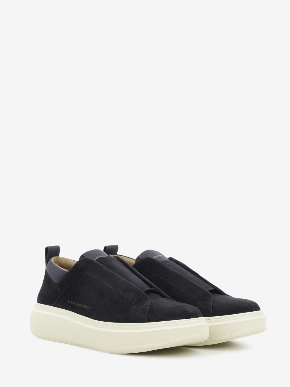 Wembley blue suede slip-ons