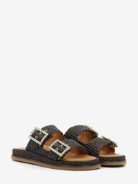 Ciabatta Greta con strass brown