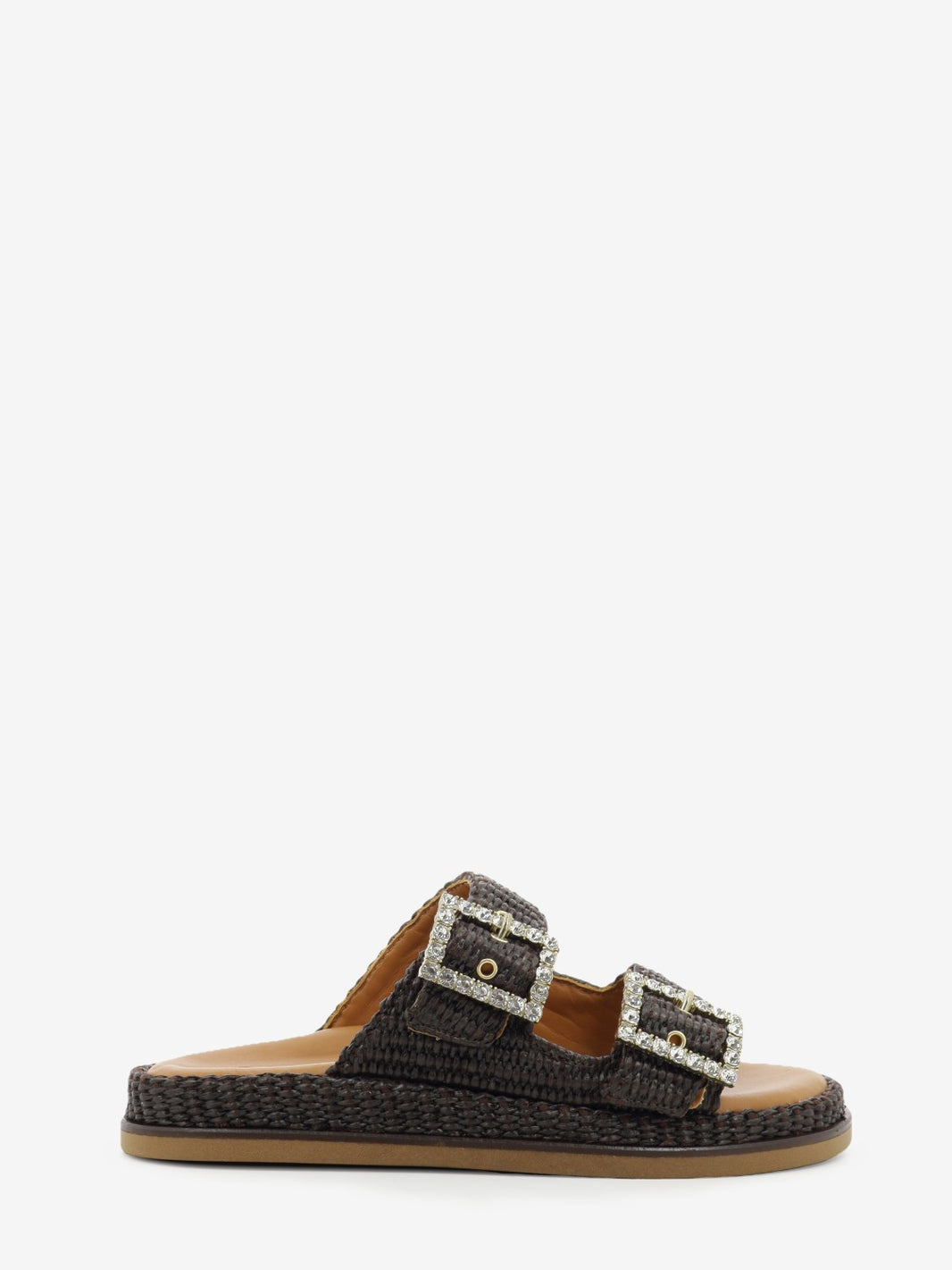 Ciabatta Greta con strass brown