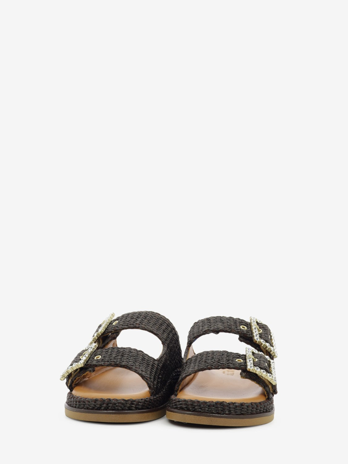 Greta slipper with brown rhinestones