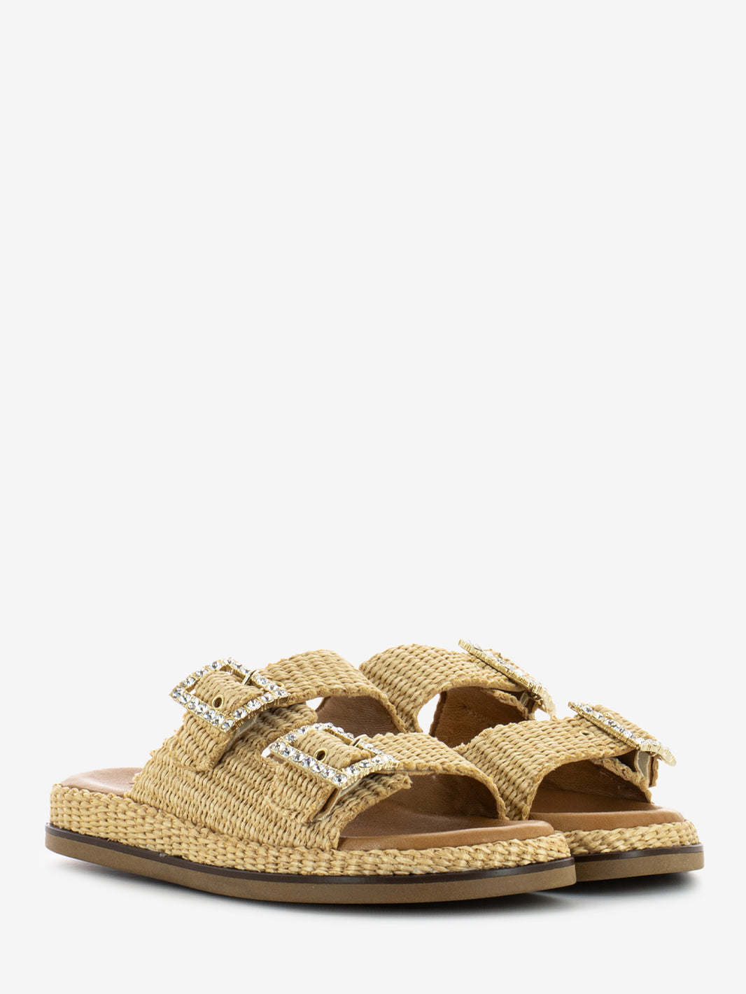 Ciabatte Greta in raffia beige