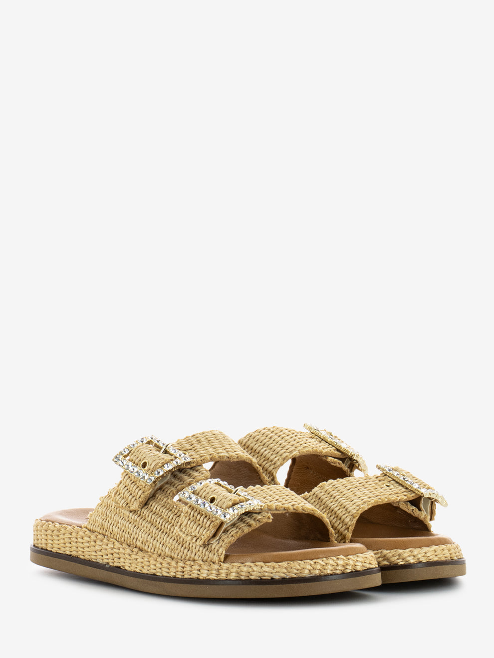 Ciabatte Greta in raffia beige