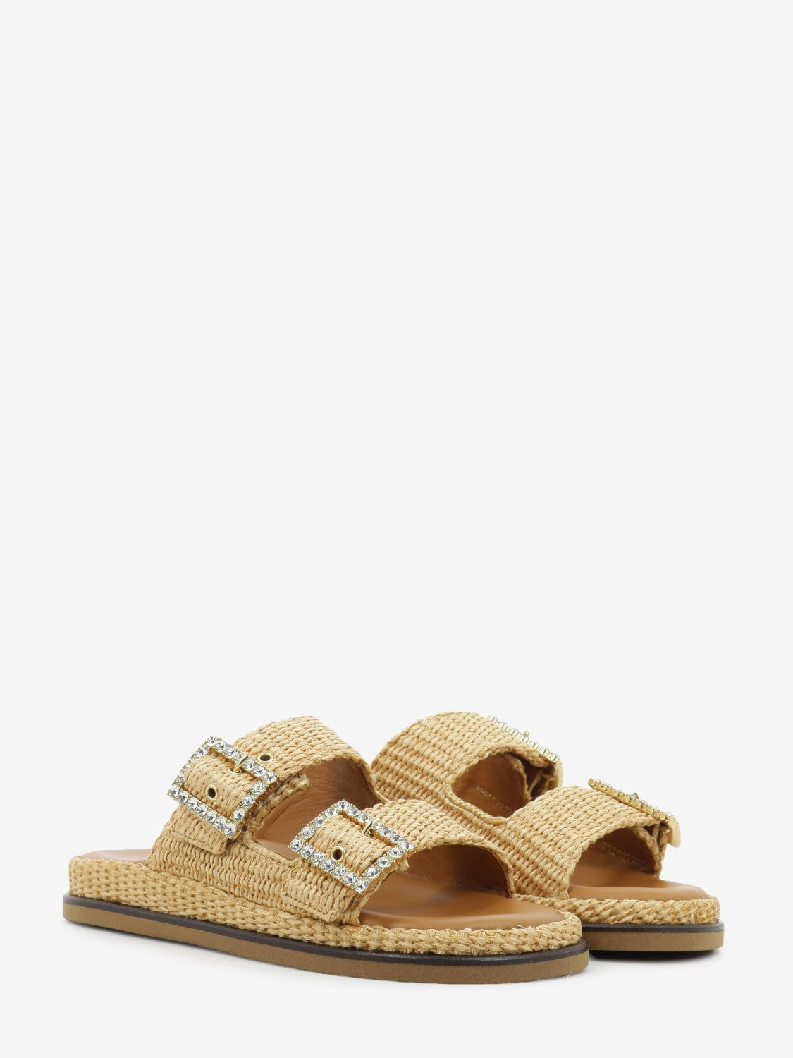 Ciabatte Greta in raffia beige