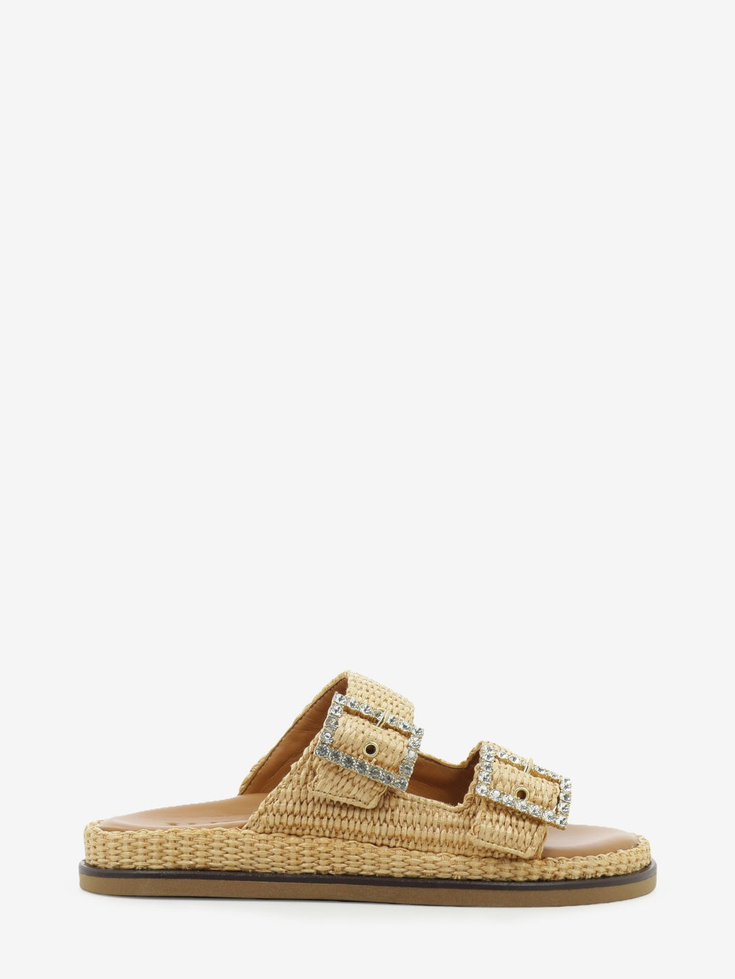 Ciabatte Greta in raffia beige