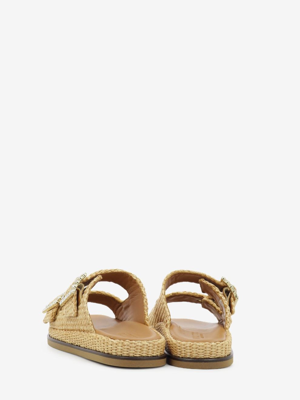 Ciabatte Greta in raffia beige