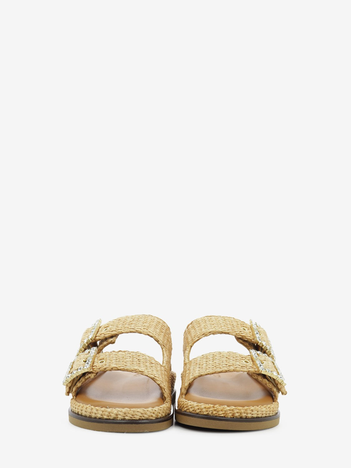 Ciabatte Greta in raffia beige