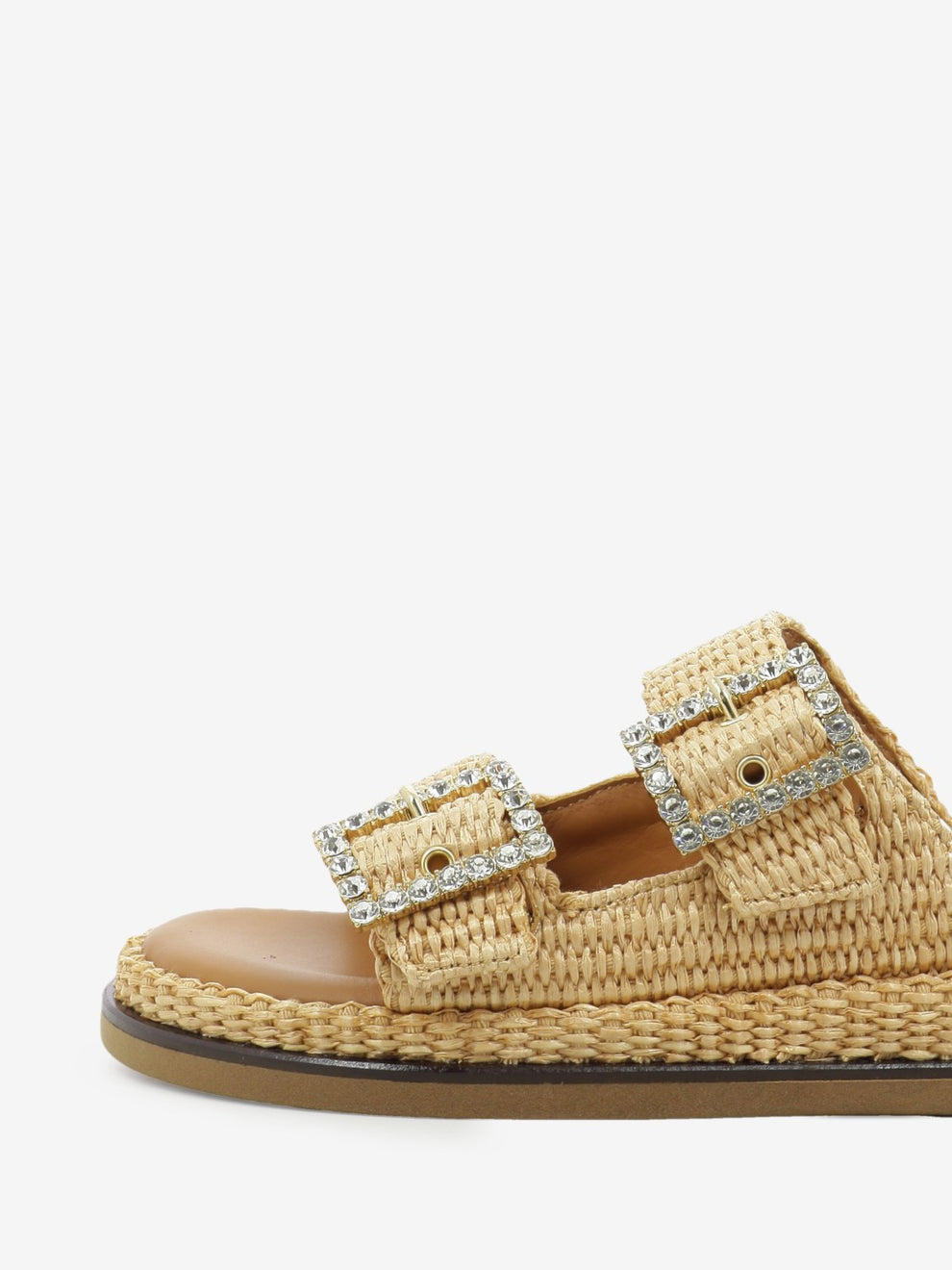 Ciabatte Greta in raffia beige