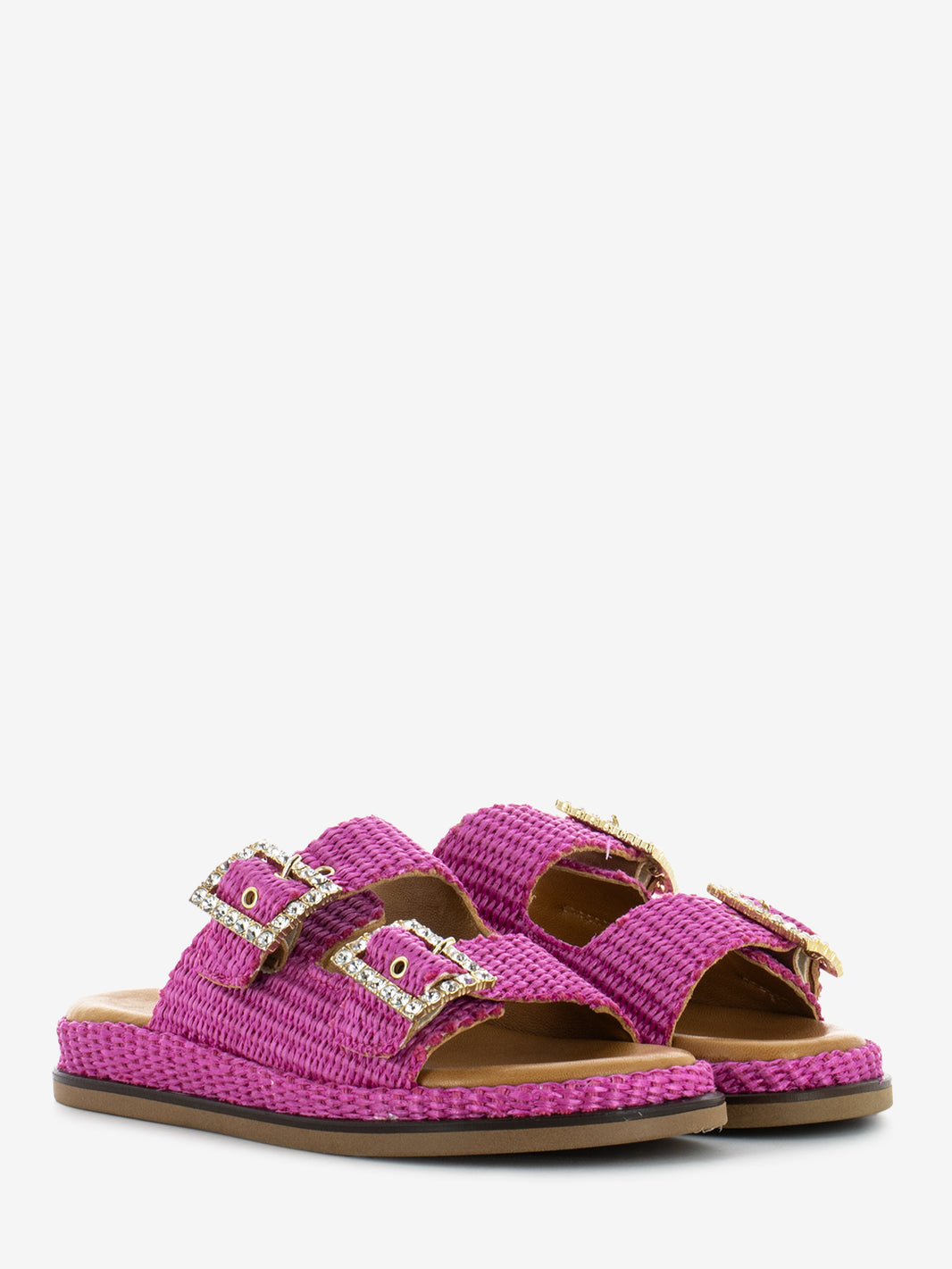 Ciabatte Greta in raffia fuxia