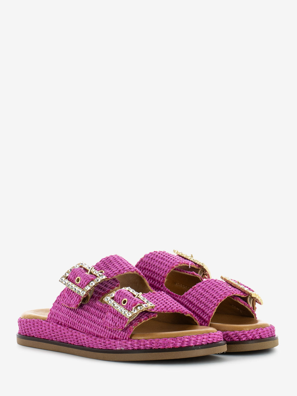 Ciabatte Greta in raffia fuxia