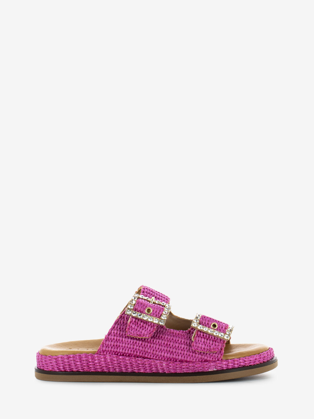 Ciabatte Greta in raffia fuxia