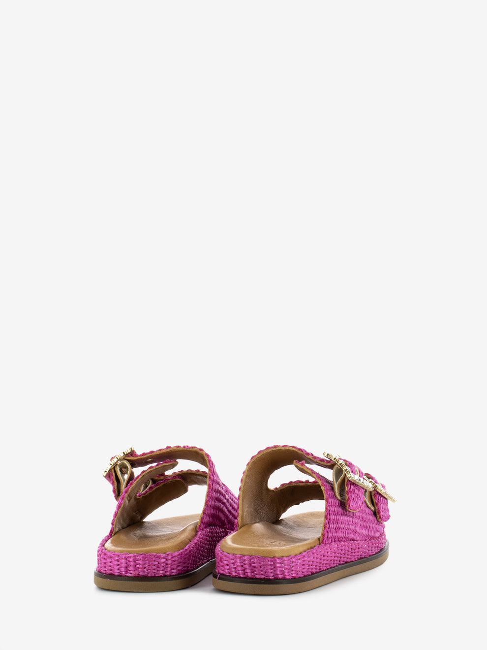 Ciabatte Greta in raffia fuxia