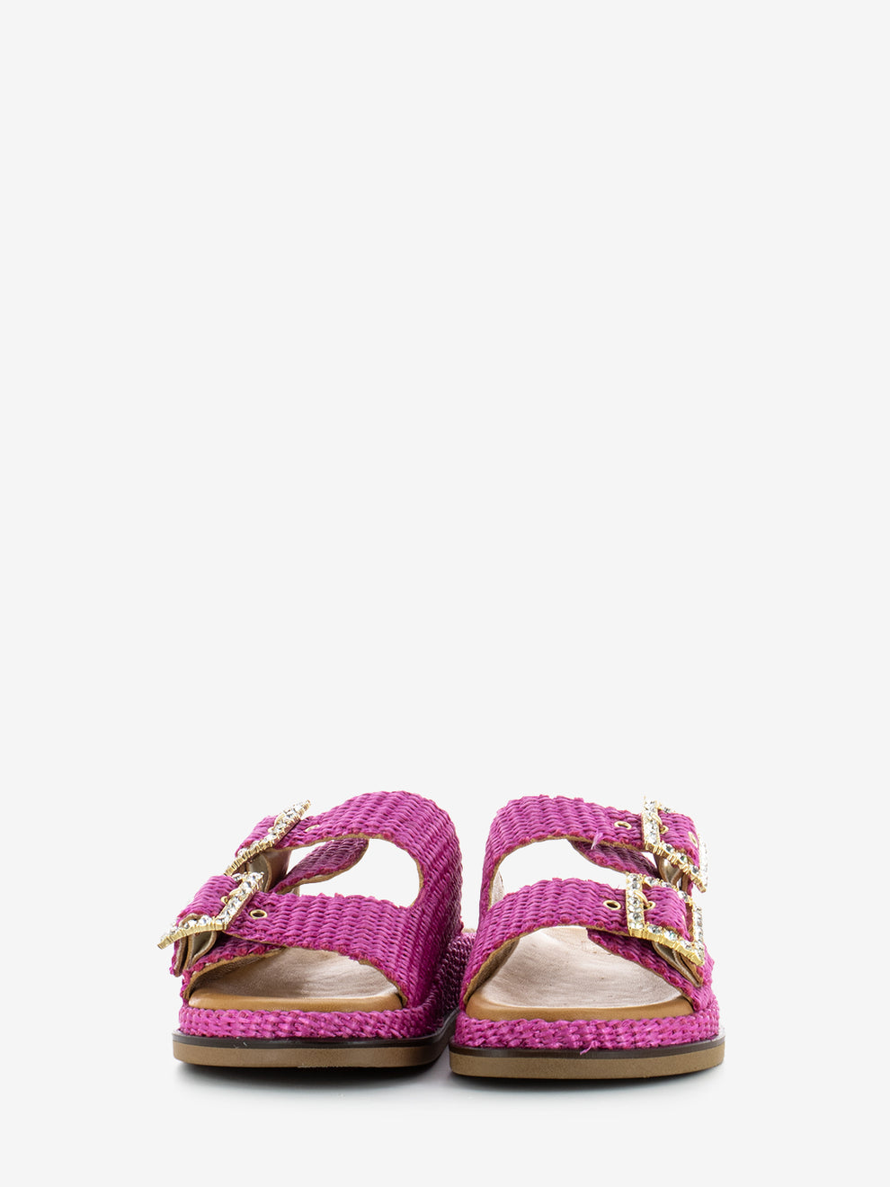 Ciabatte Greta in raffia fuxia