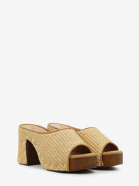 Amelia beige raffia clog
