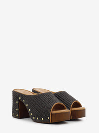 Amelia brown raffia clog