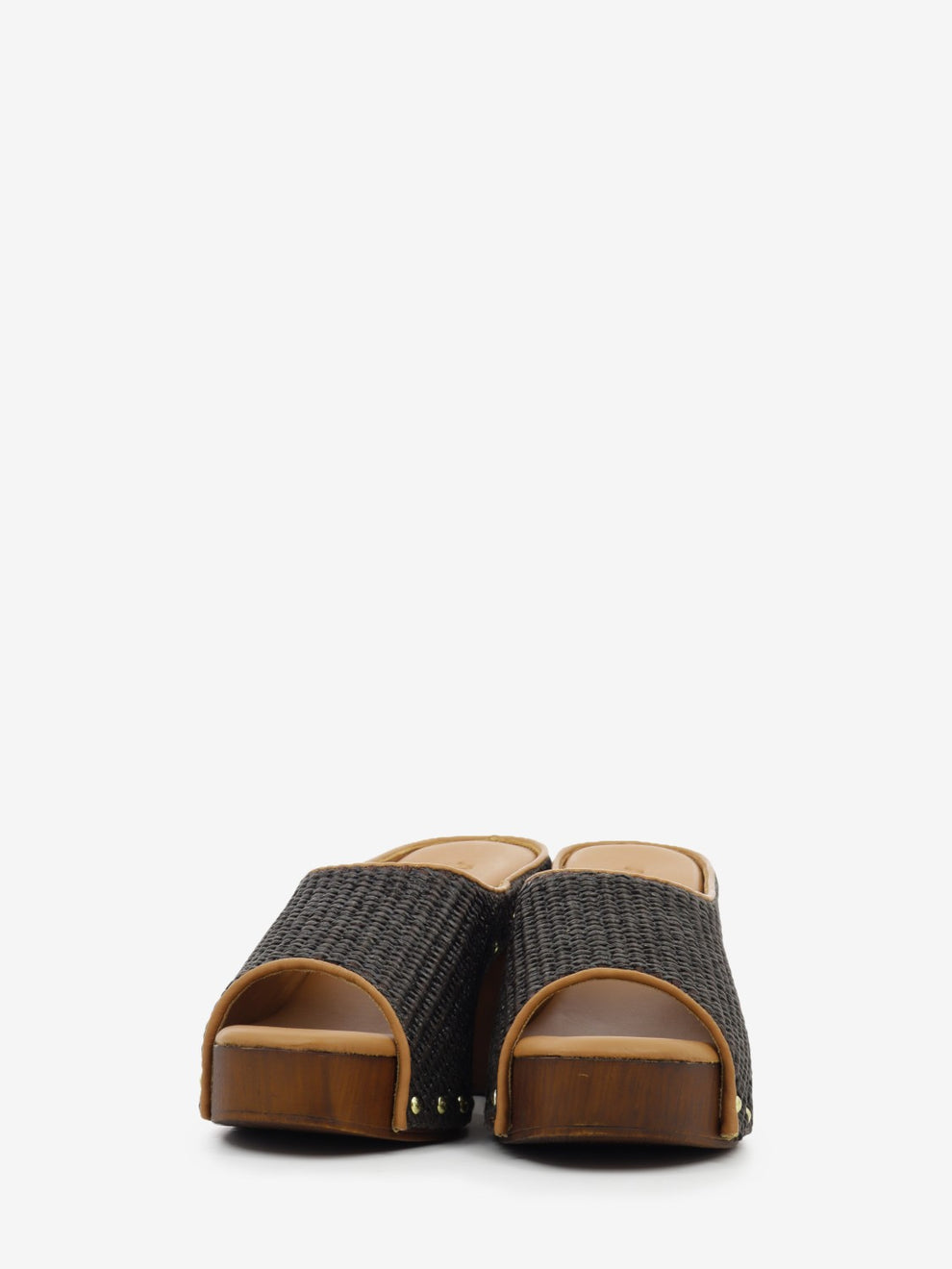 Amelia brown raffia clog