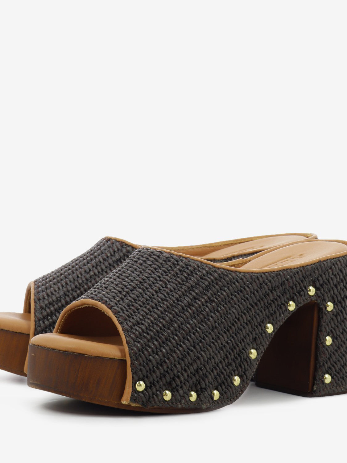 Amelia brown raffia clog