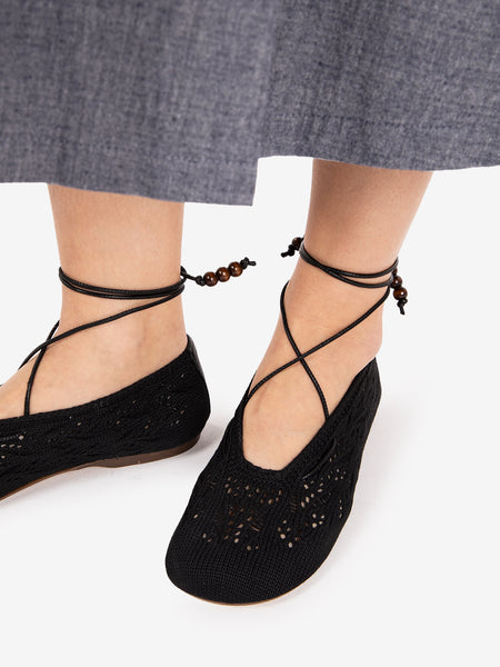 Ballerine Rosemary crochet black