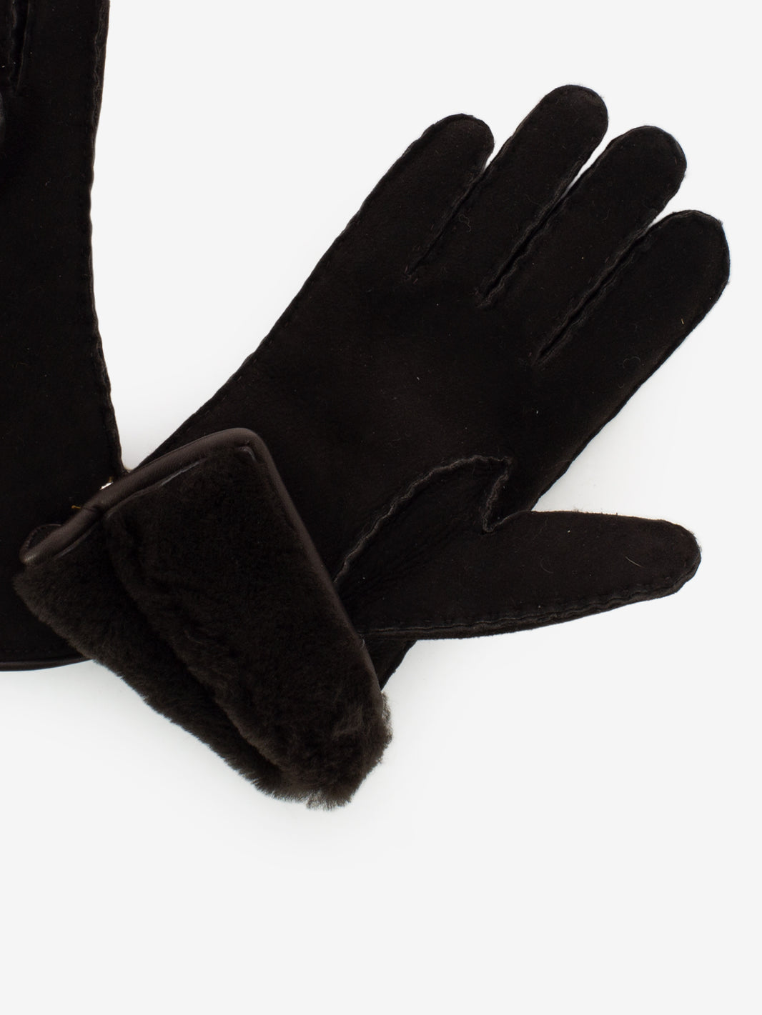 Coffee brown sheepskin gloves