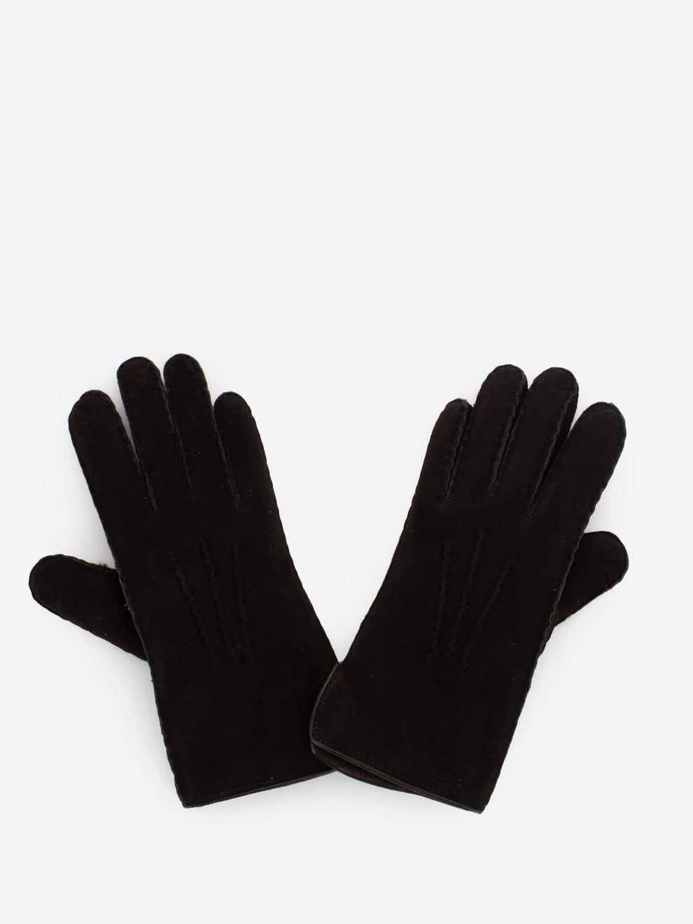 Coffee brown sheepskin gloves