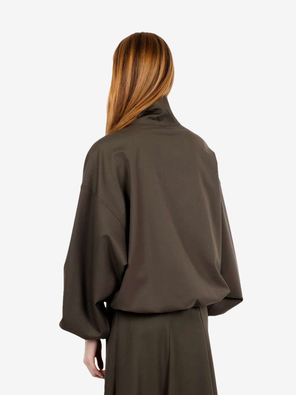 High-neck anorak forest