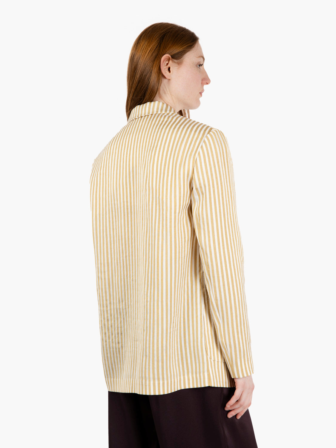 Blazer a righe effetto satin gold