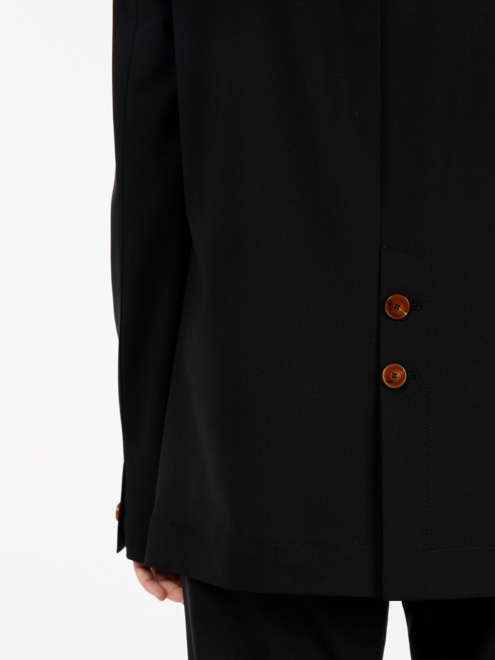 Blazer doppiopetto in tela di lana nero