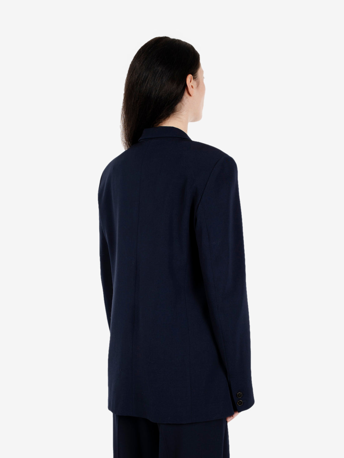 Blazer monopetto in lana notte