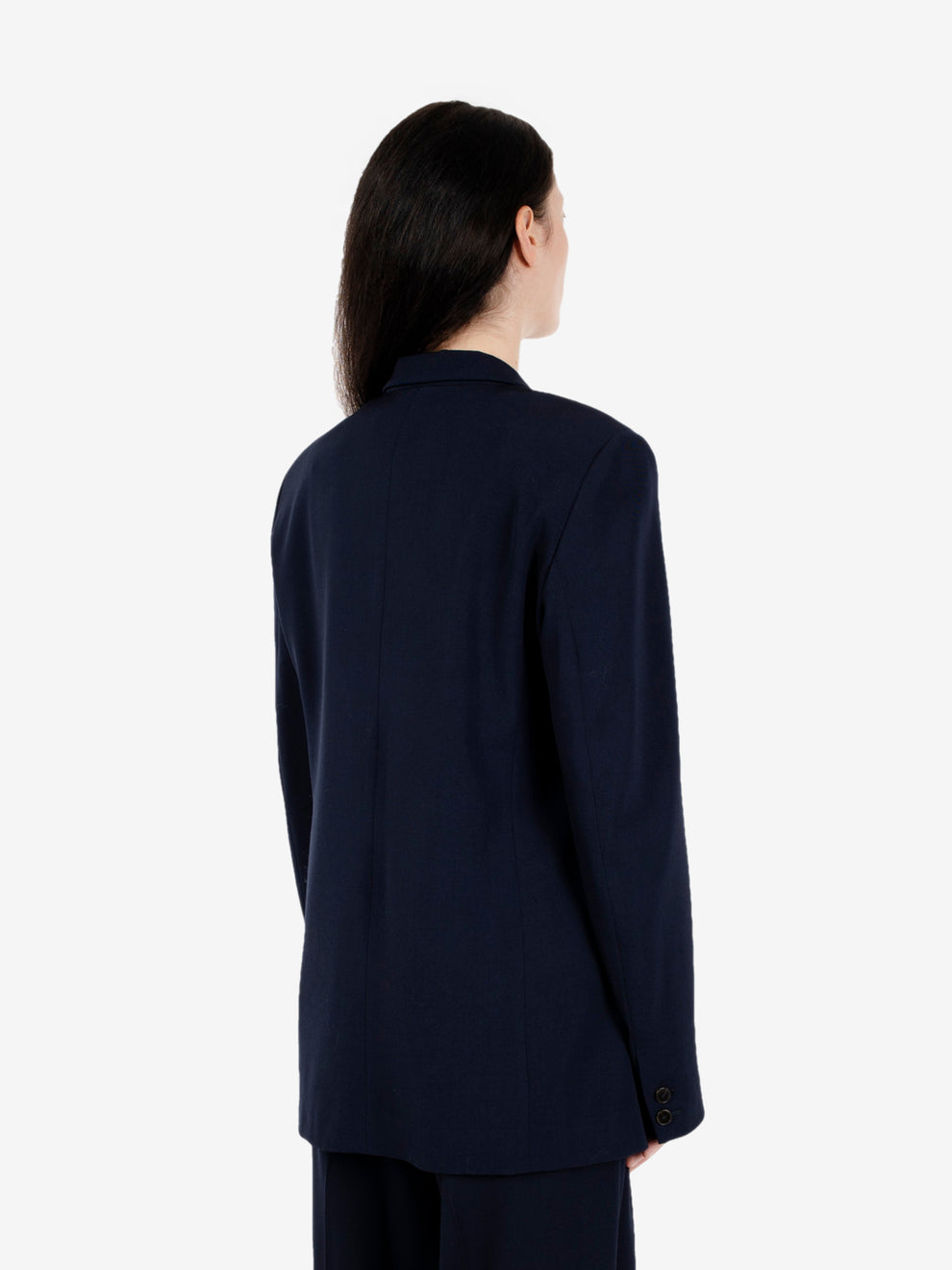 Blazer monopetto in lana notte