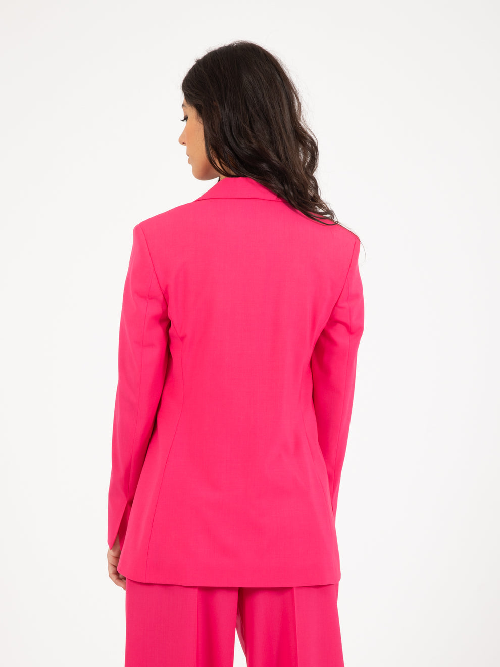 Blazer monopetto in lana pink