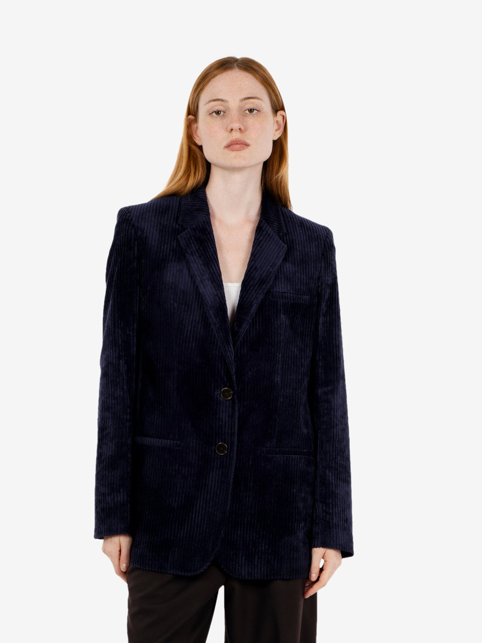 Blazer monopetto in velluto a coste notte
