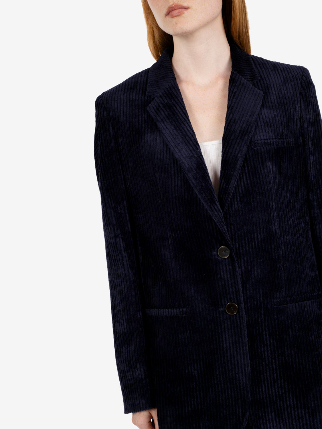 Blazer monopetto in velluto a coste notte