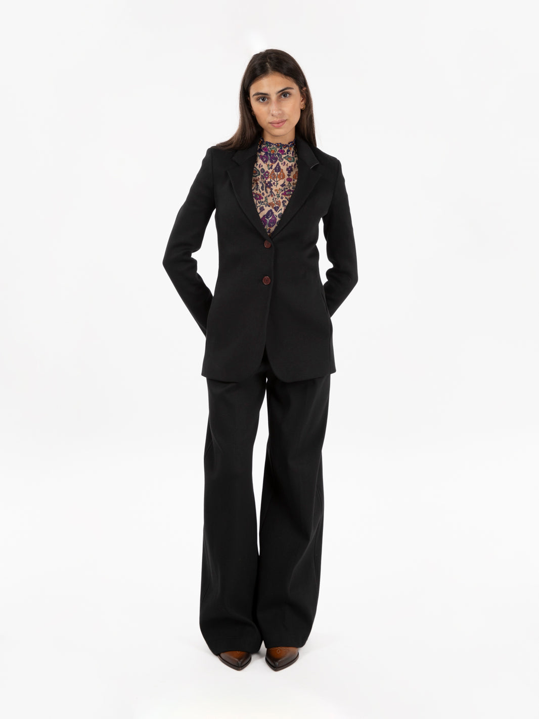 Black Single Breasted Super Stretch Blazer
