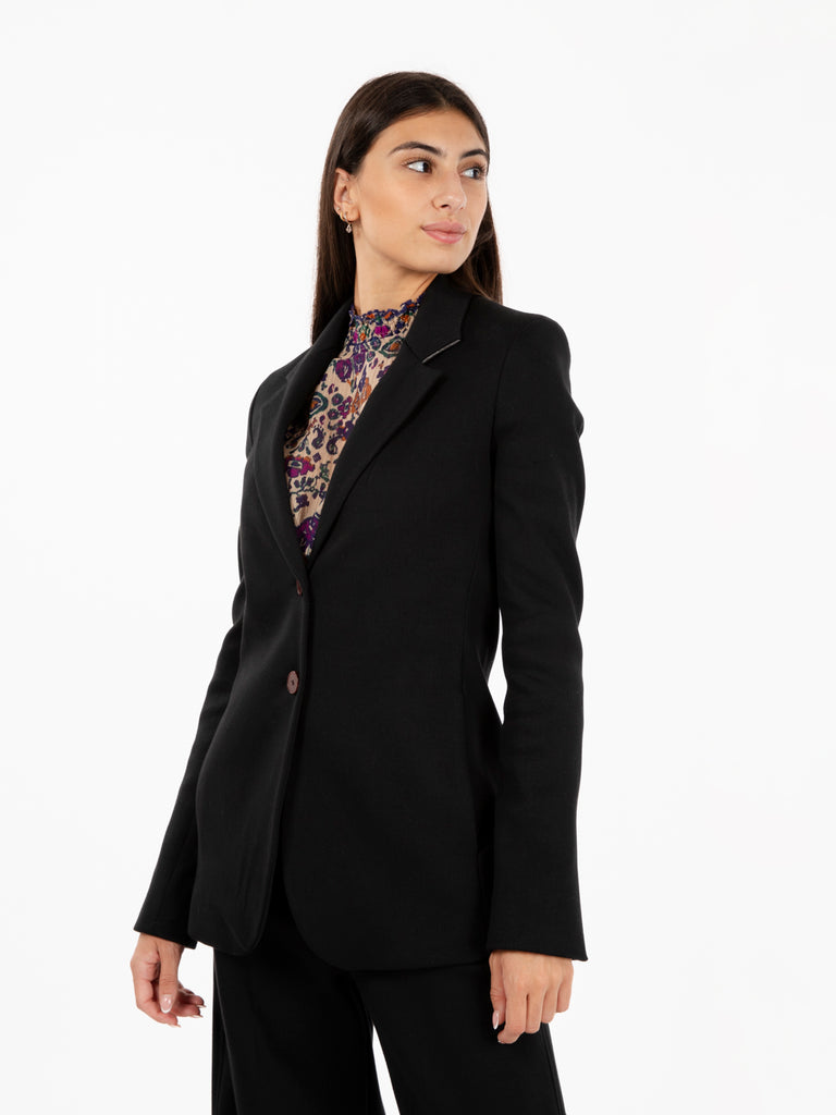 ALYSI - Blazer super stretch monopetto nero