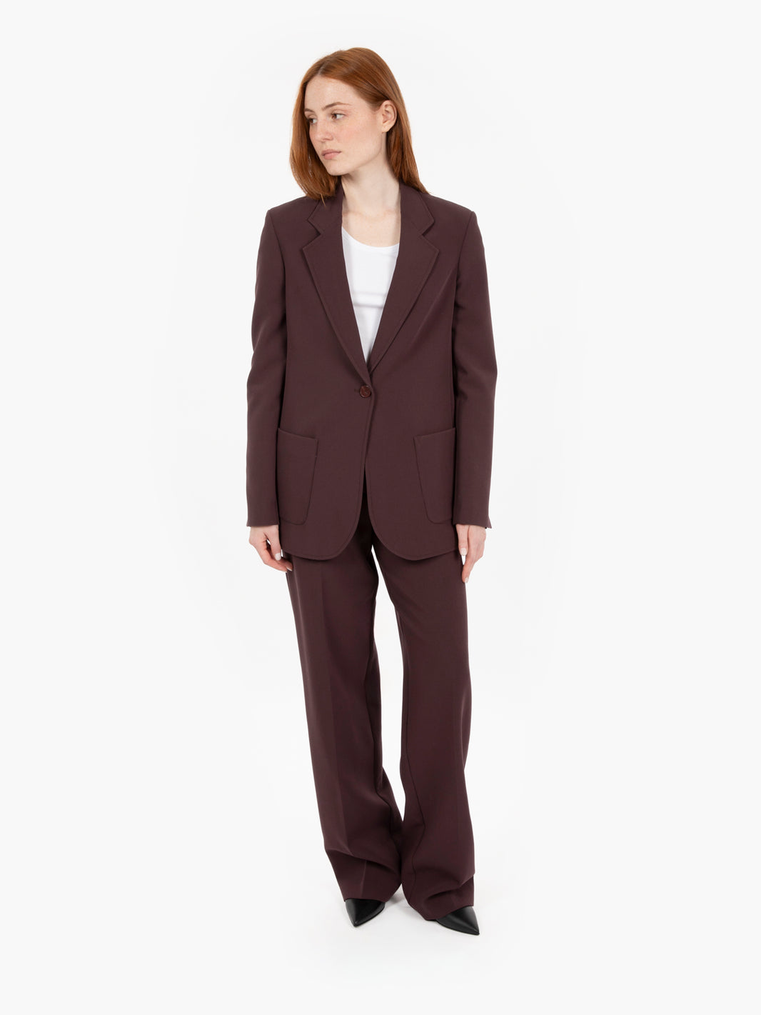 Burgundy single-breasted Urban Daily blazer