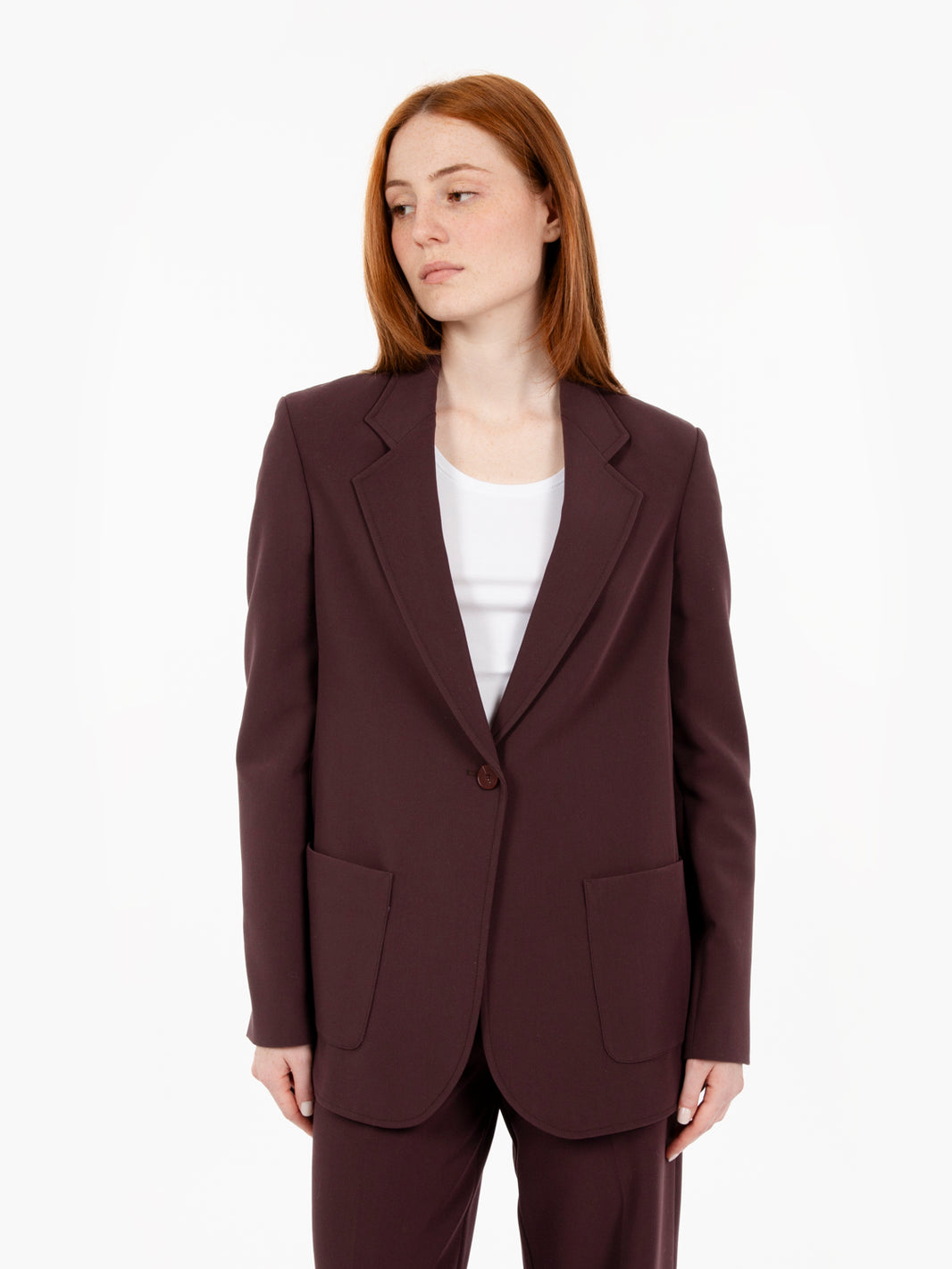 Burgundy single-breasted Urban Daily blazer