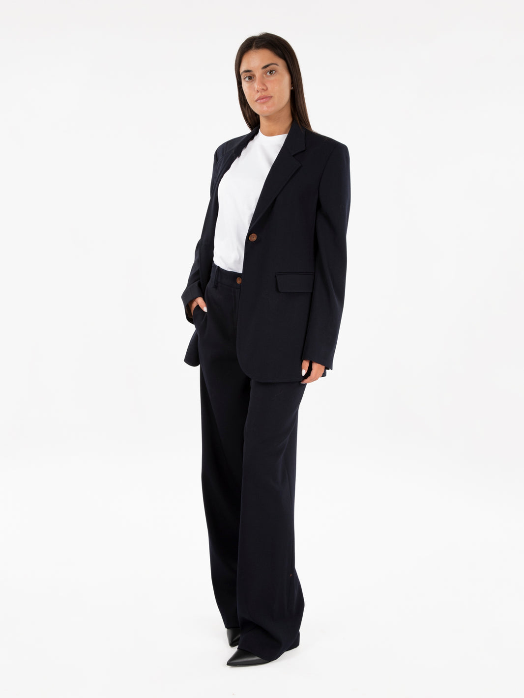 Wool blazer with night pockets