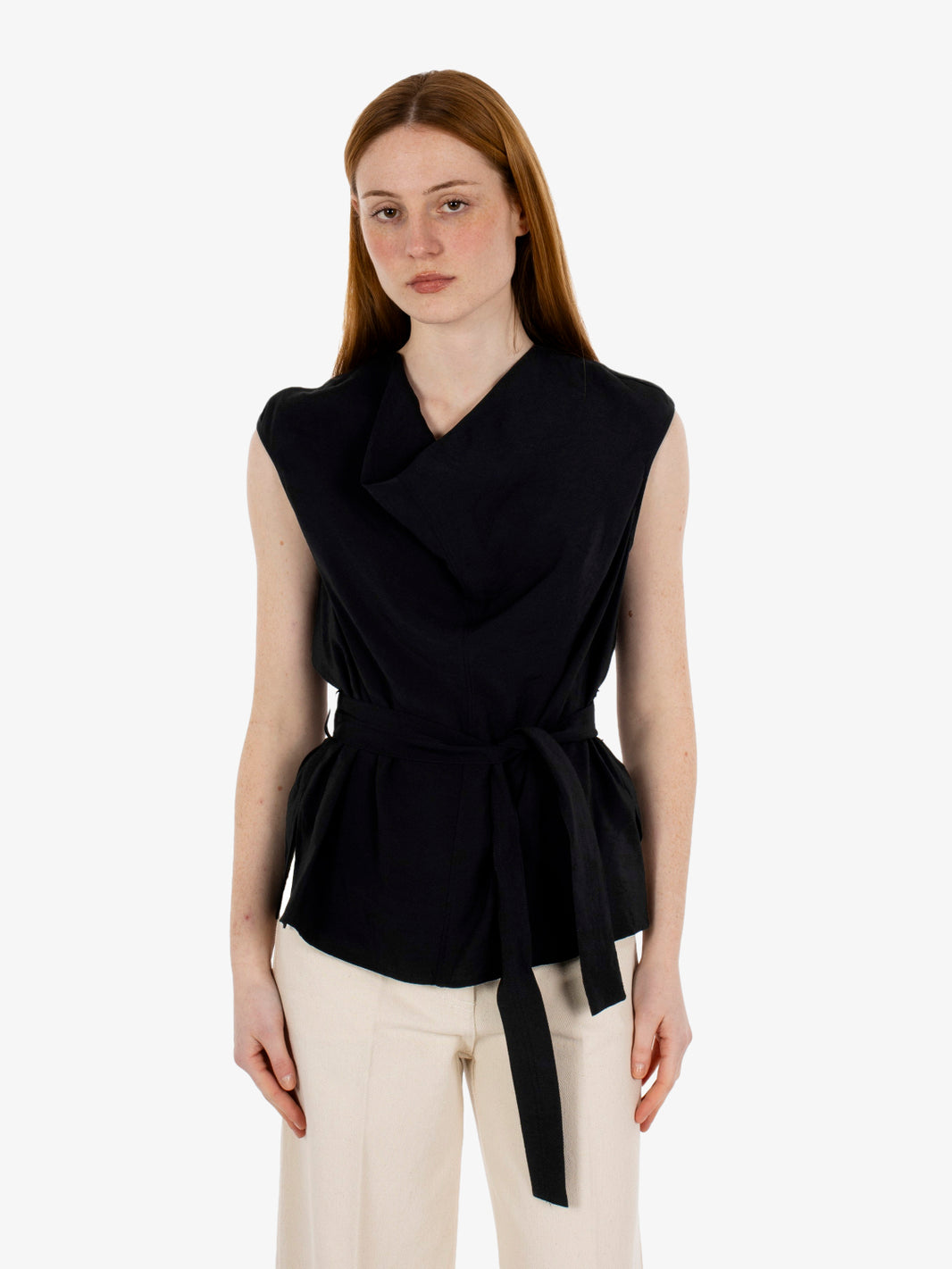 Blusa con cintura nero