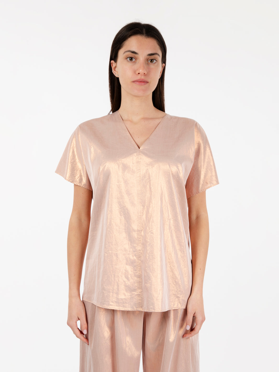 Blusa shining popeline rame