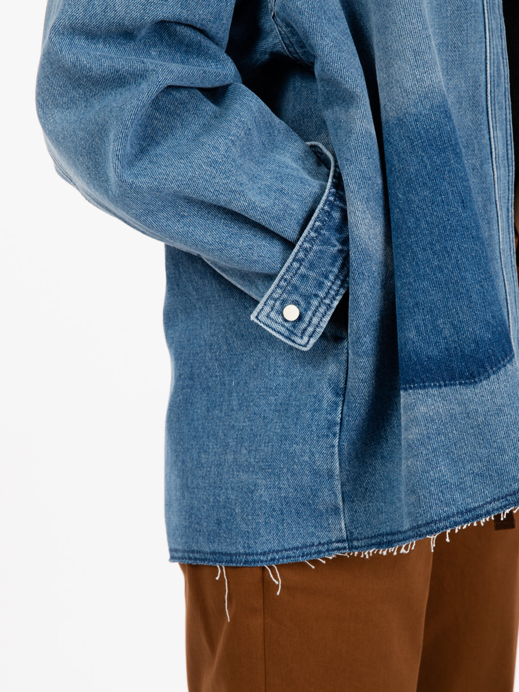 Caban in denim blu medio