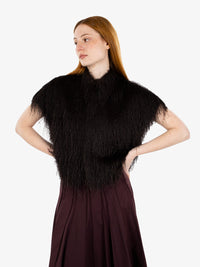 Cropped shirt with chocolate fringes