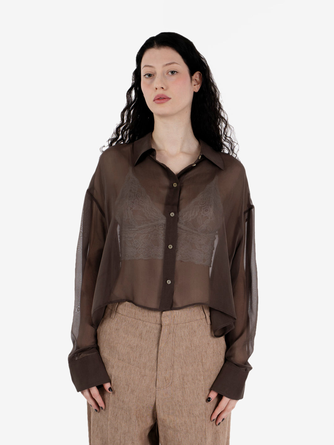 Camicia cropped choco