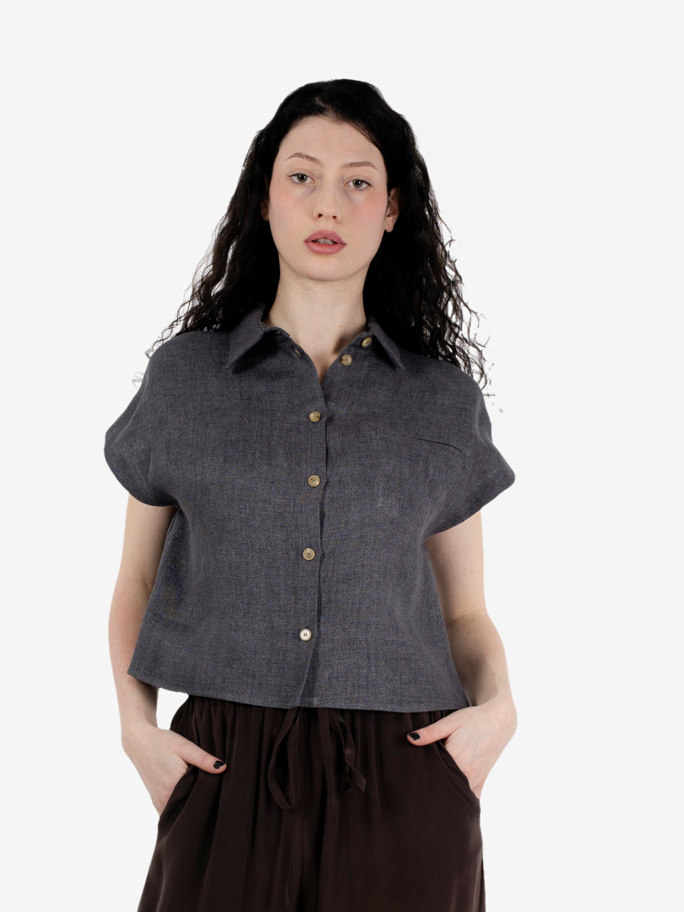 LIQUORICE CROPPED SHIRT 116291_LQ