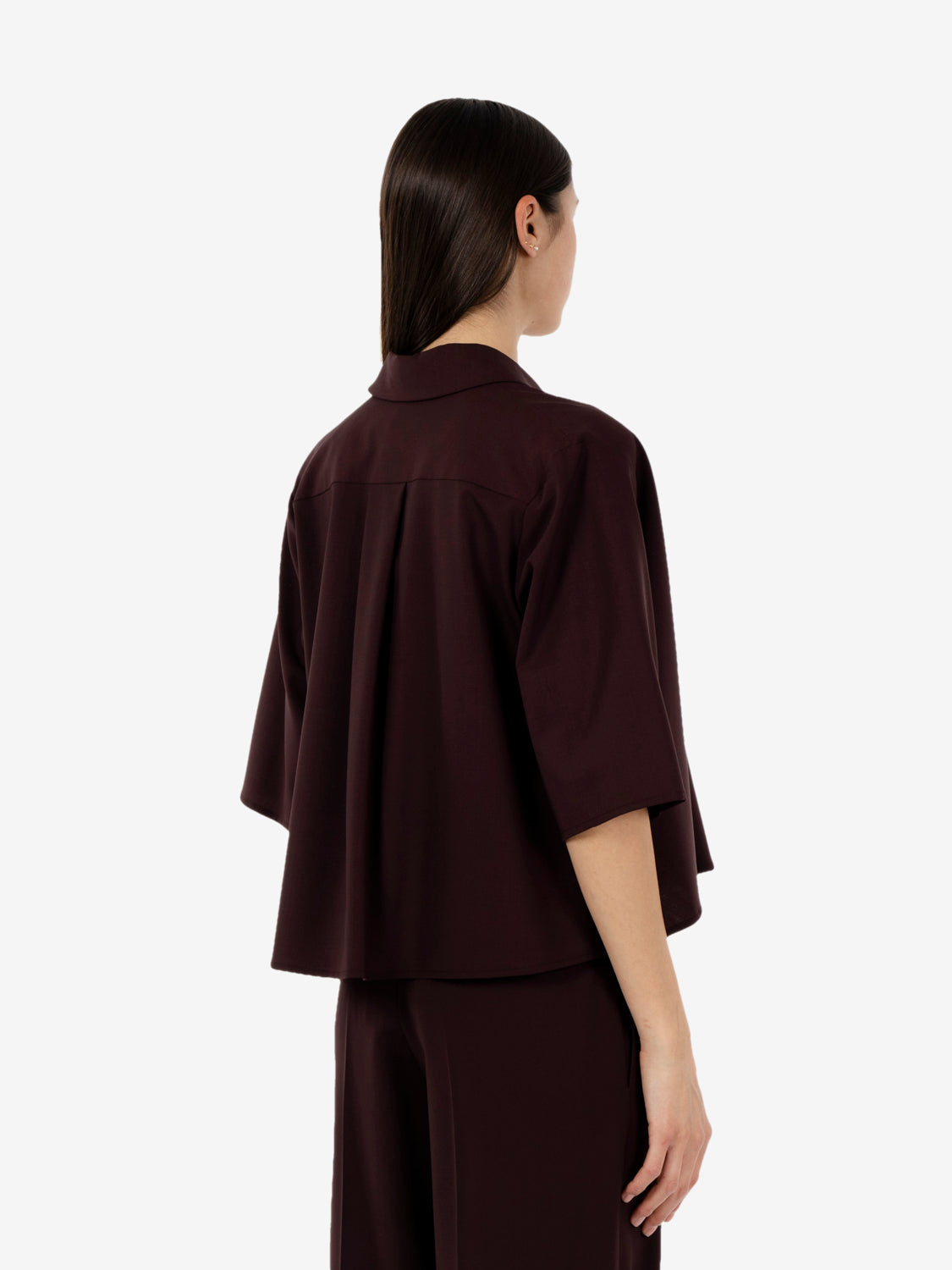 Flared grape wool shirt