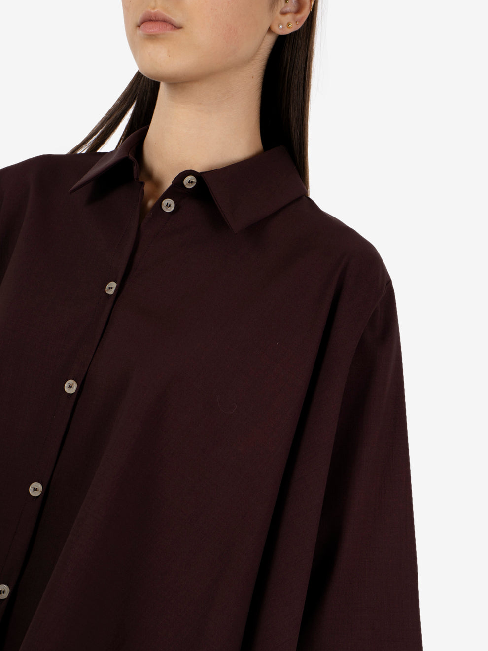 Flared grape wool shirt