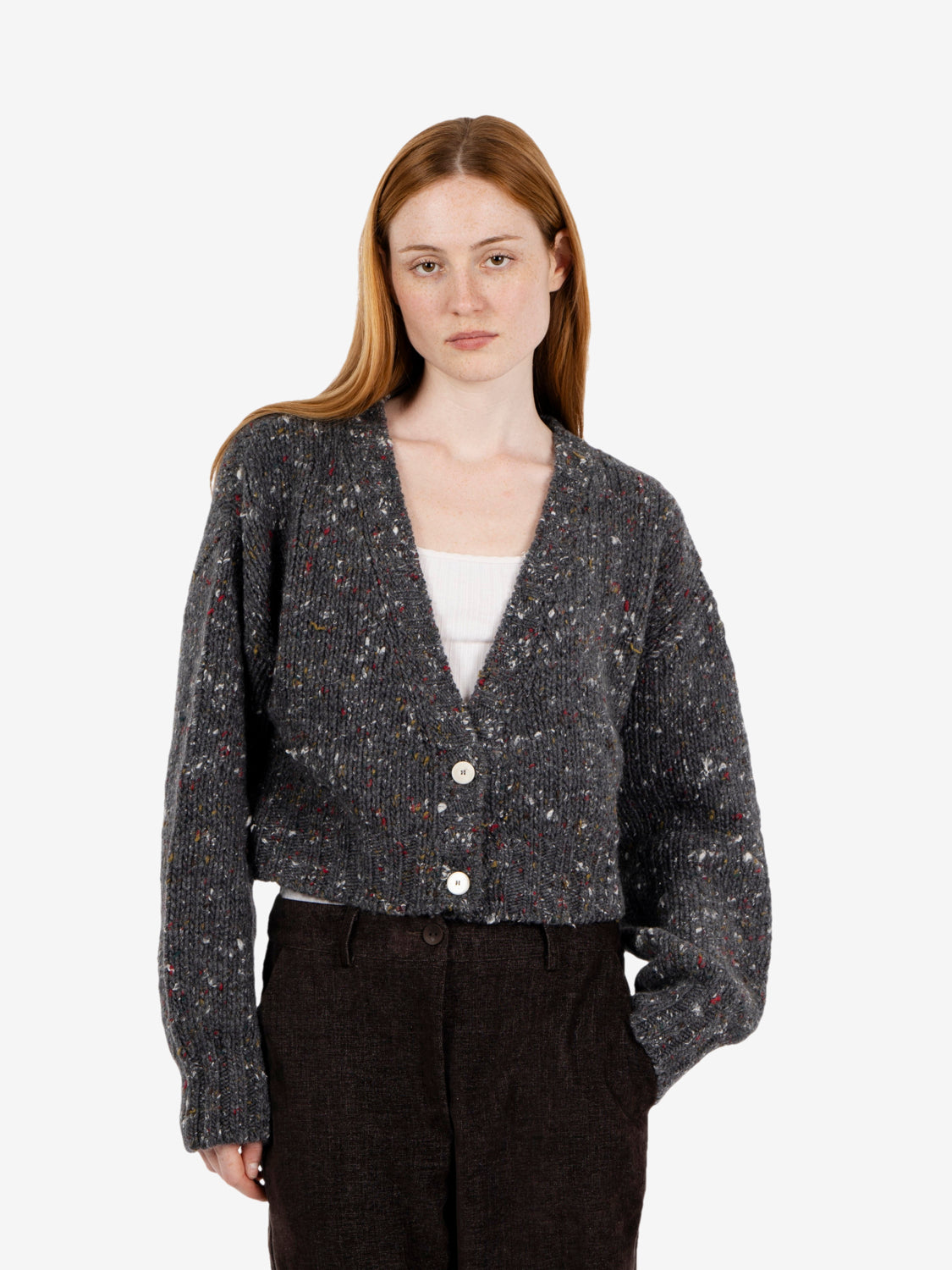 Charcoal cropped cardigan